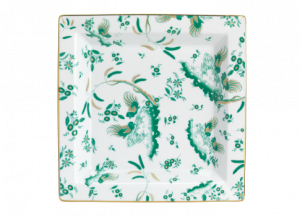 Ginori Oro Di Doccia Green Large Squared Vide Poche - 9.5"
